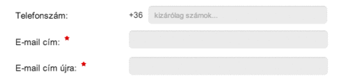 Email cím kétszer?!