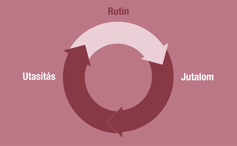 Szokás ciklus: utasítás – rutin – jutalom