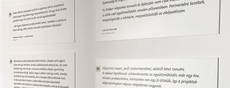 Ügyfelek idézetei az fps iroda falán – részlet