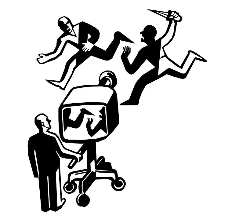 fut egy ember egy késes ember elől, az őket rögzítő kamera képén a futó ember lába és a másik ember feje látható és ez úgy néz ki, mintha az elfutó ember késelné a késelőt